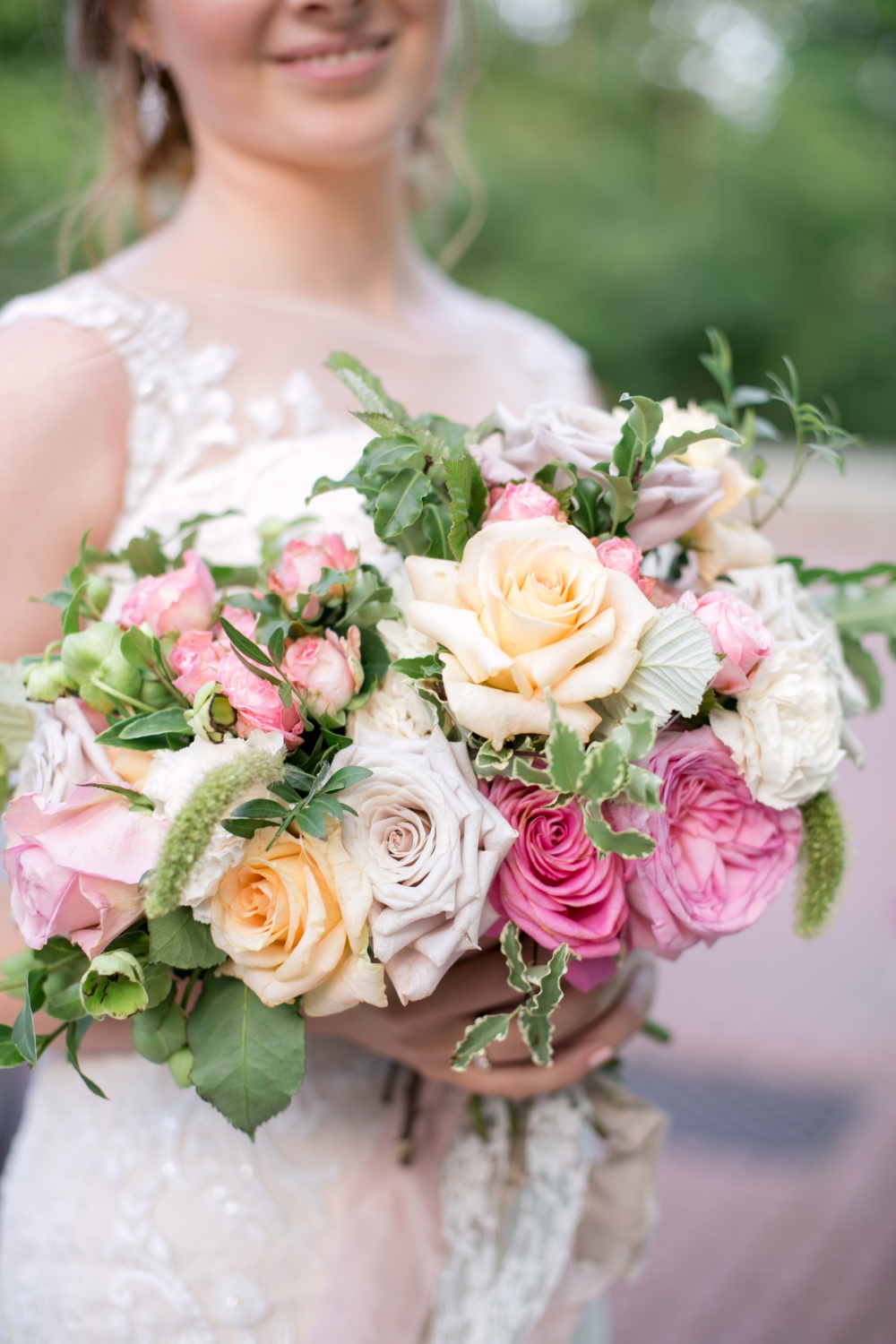 букет невесты, садовые розы