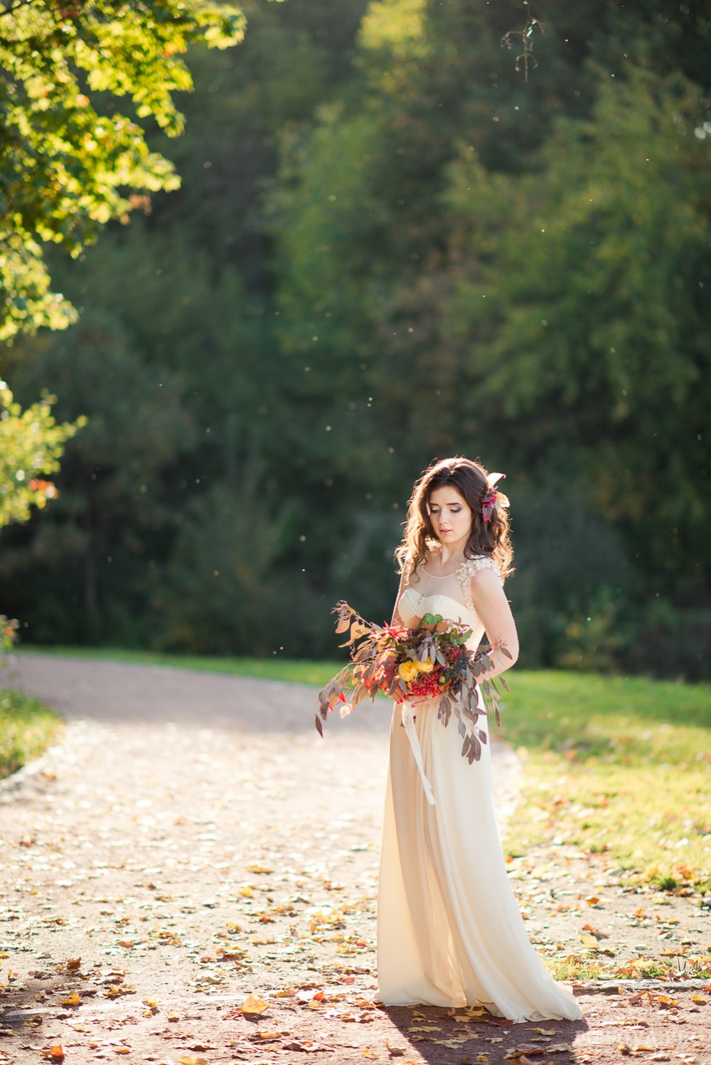 Осенний образ невесты в стиле fine art