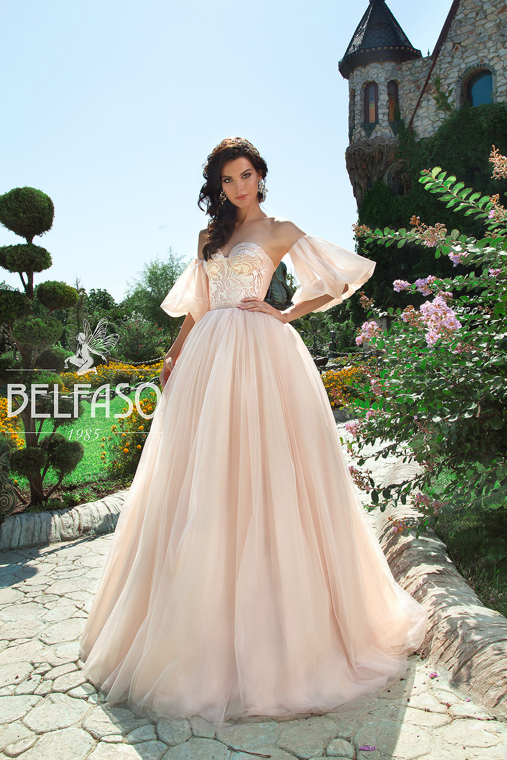 Роскошное свадебное платье Карамель (чайная роза) от Belfaso!