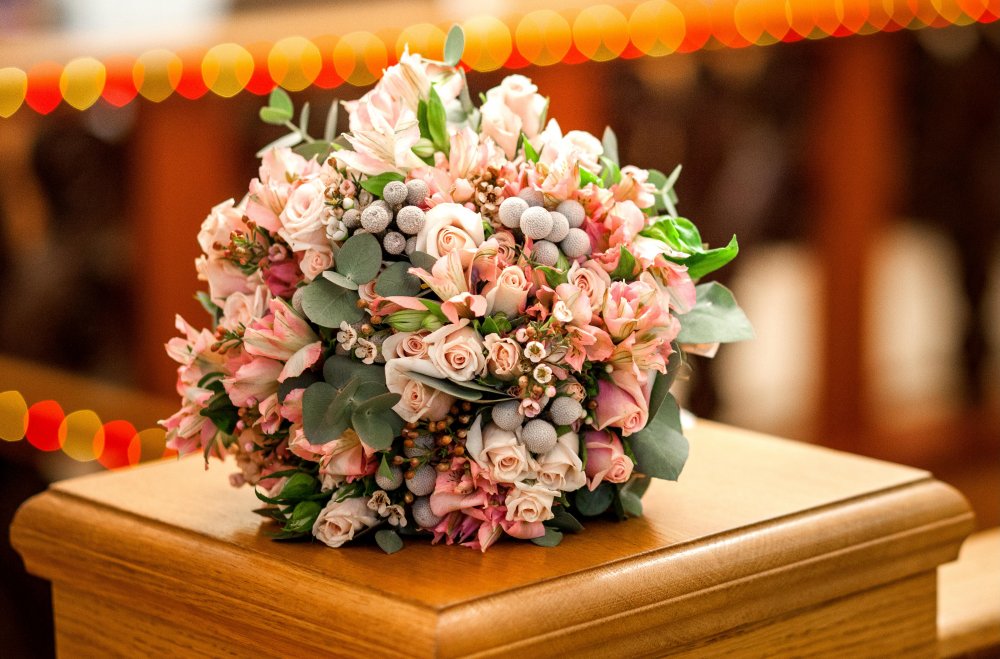 Нежнейший букет невесты с персиковой свадьбы
