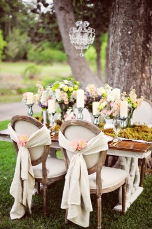 Декор свадебного стола на природе