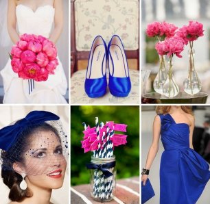 Свадьба в синем и розовом цветах 